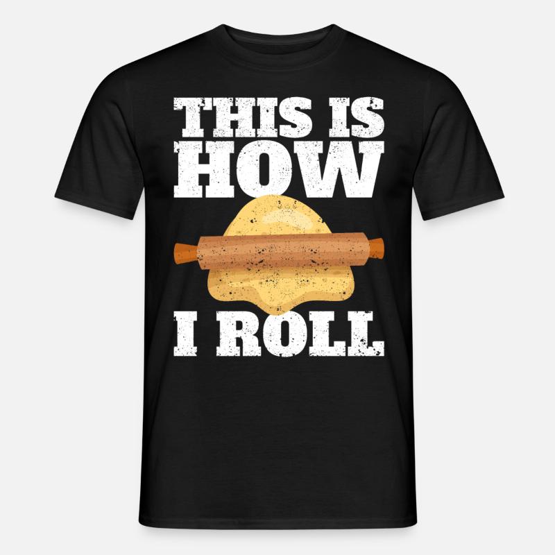 Lustiger Brotbacken-Bäcker - Männer T-Shirt - Schwarz