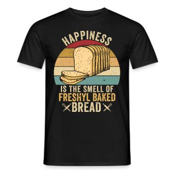 Funny bread baker - Men's T-Shirt - black - Front - AI Model Male 178 light (178cm)