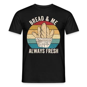 Funny bread baker - Men's T-Shirt - black - Front - AI Model Male 178 light (178cm)