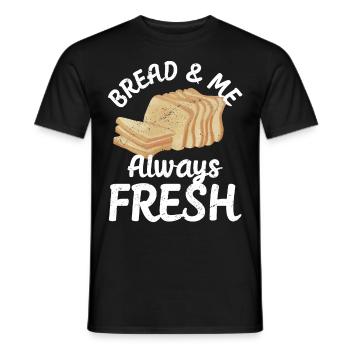 Funny bread baker - Men's T-Shirt - black - Front - AI Model Male 178 light (178cm)