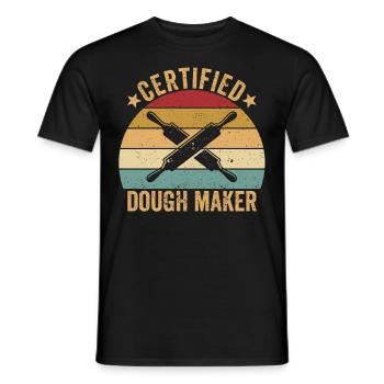 Funny bread baker - Men's T-Shirt - black - Front - AI Model Male 178 light (178cm)
