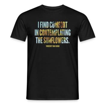 Sunflower Art Quote by Van Gogh Design - Men's T-Shirt - black - Front - AI Model Male 178 light (178cm)