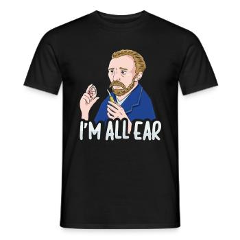 I am all ear Van Gogh - Men's T-Shirt - black - Front - AI Model Male 178 light (178cm)