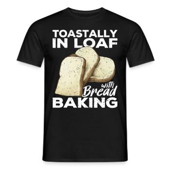 Funny bread baker - Men's T-Shirt - black - Front - AI Model Male 178 light (178cm)