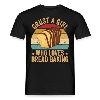 Funny bread baker - Men's T-Shirt - black - Front - AI Model Male 178 light (178cm)