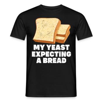 Funny bread baker - Men's T-Shirt - black - Front - AI Model Male 178 light (178cm)