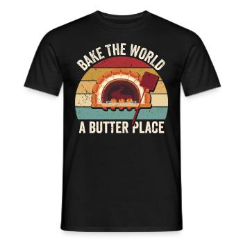 Funny bread baker - Men's T-Shirt - black - Front - AI Model Male 178 light (178cm)