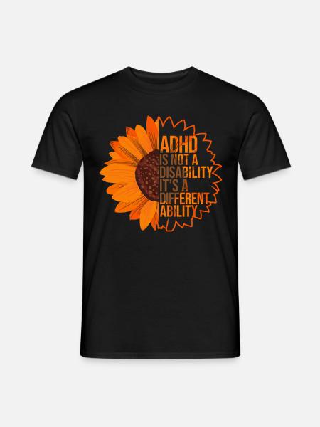 ADHD Awareness Sunflower - Men's T-Shirt - black