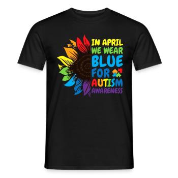 Autismus-Bewusstsein Sonnenblume - Männer T-Shirt - Schwarz - Vorne - AI Model Male 178 light (178cm)