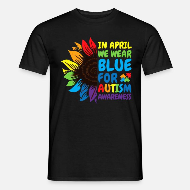 Autismus-Bewusstsein Sonnenblume - Männer T-Shirt - Schwarz