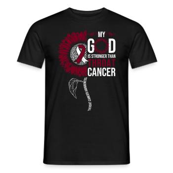 Tournesol de sensibilisation au cancer du larynx - T-shirt homme - noir - Devant - AI Model Male 178 light (178cm)