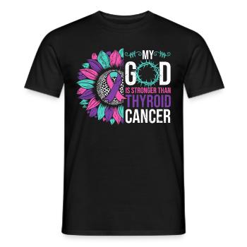 Thyriode Cancer Awareness Tournesol - T-shirt homme - noir - Devant - AI Model Male 178 light (178cm)