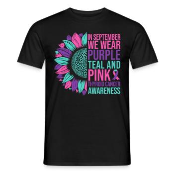 Thyriod Cancer Awareness Sonnenblume - Männer T-Shirt - Schwarz - Vorne - AI Model Male 178 light (178cm)