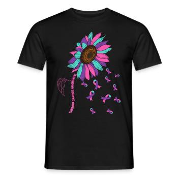 Thyriod Cancer Awareness Sonnenblume - Männer T-Shirt - Schwarz - Vorne - AI Model Male 178 light (178cm)