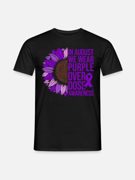 Overdose Awareness Sunflower - Men's T-Shirt - black