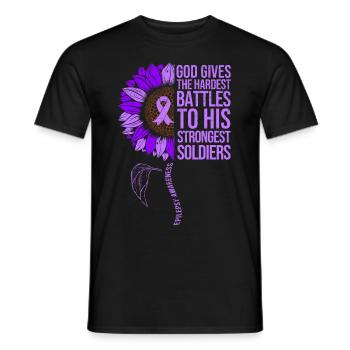 Epilepsy Awareness Sunflower - Men's T-Shirt - black - Front - AI Model Male 178 light (178cm)
