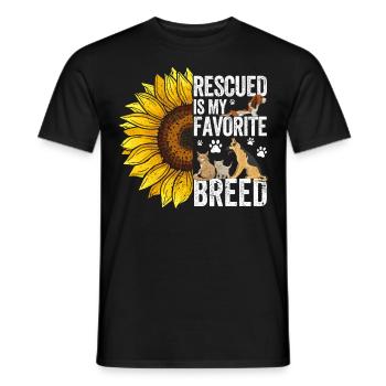 Animal rescue sunflower - Men's T-Shirt - black - Front - AI Model Male 178 light (178cm)