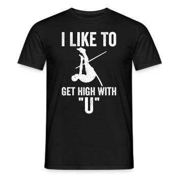 Funny Pole Vault Pole Vault - Men's T-Shirt - black - Front - AI Model Male 178 light (178cm)