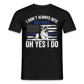 Policier Chien policier - T-shirt homme - noir - Devant - AI Model Male 178 light (178cm)