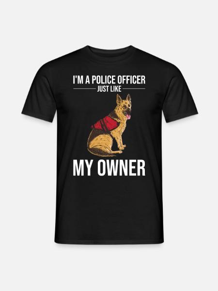 Polizeibeamter Polizeihund - Männer T-Shirt - Schwarz