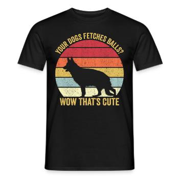 Policier Chien Police Vintage - T-shirt homme - noir - Devant - AI Model Male 178 light (178cm)