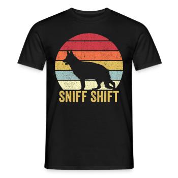 Policier Chien Police Vintage - T-shirt homme - noir - Devant - AI Model Male 178 light (178cm)