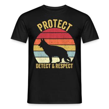 Policier Chien Police Vintage - T-shirt homme - noir - Devant - AI Model Male 178 light (178cm)