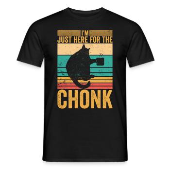 Chonk Meme Cat I'm Just Here for the Chonk - Men's T-Shirt - black - Front - AI Model Male 178 light (178cm)