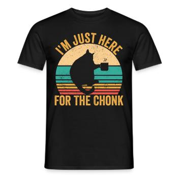 Chonk Meme Cat I'm Just Here for the Chonk - Men's T-Shirt - black - Front - AI Model Male 178 light (178cm)