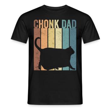 Chonk Meme Cat Chonk Dad - Men's T-Shirt - black - Front - AI Model Male 178 light (178cm)