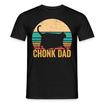 Chonk Meme Cat Chonk Dad - Men's T-Shirt - black - Front - AI Model Male 178 light (178cm)