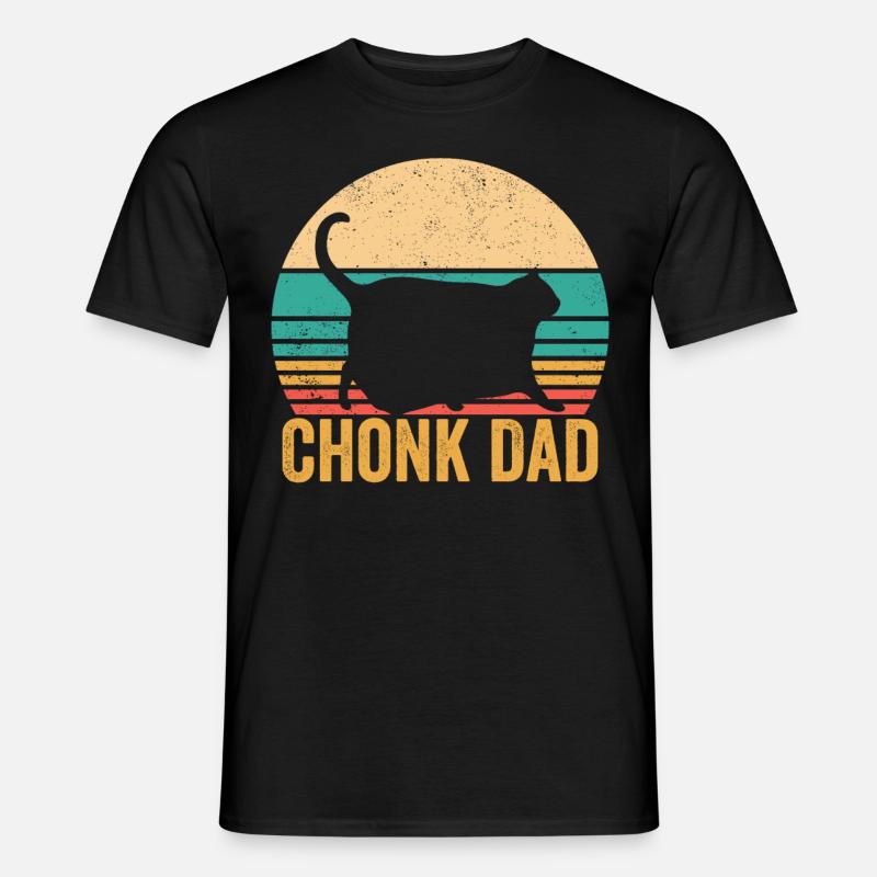 Chonk Meme Chat Chonk Papa - T-shirt homme - noir