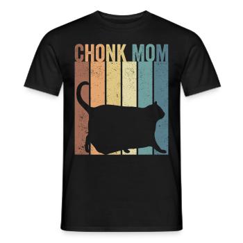 Chonk Meme Cat Chonk Mom - Men's T-Shirt - black - Front - AI Model Male 178 light (178cm)