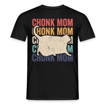 Chonk Meme Cat Chonk Mama - Men's T-Shirt - black - Front - AI Model Male 178 light (178cm)