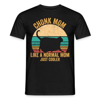 Chonk Meme Cat - Men's T-Shirt - black - Front - AI Model Male 178 light (178cm)