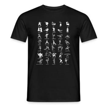 Toutes les tenues d’arts martiaux pour le combat d’arts martiaux - T-shirt homme - noir - Devant - AI Model Male 178 light (178cm)