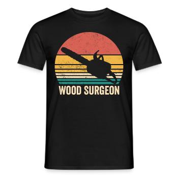 Holzchirurg Holzarbeiter Schreiner Vintage - Männer T-Shirt - Schwarz - Vorne - AI Model Male 178 light (178cm)