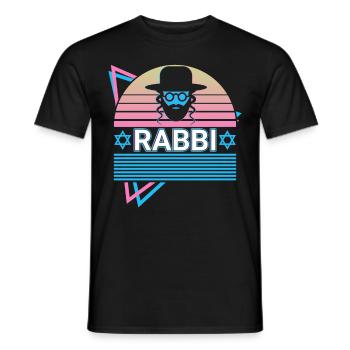 Rabbiner Jude Jüdisch Hebräisch Retro - Männer T-Shirt - Schwarz - Vorne - AI Model Male 178 light (178cm)