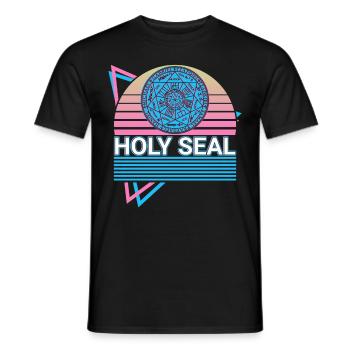 Saint Sceau Archange Retro - T-shirt homme - noir - Devant - AI Model Male 178 light (178cm)