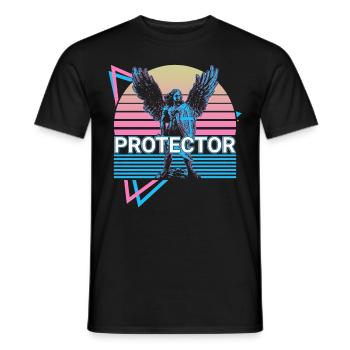 Protecteur Archange Michael Retro - T-shirt homme - noir - Devant - AI Model Male 178 light (178cm)