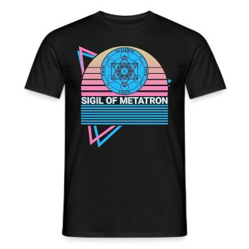 Seal of Metatron Archangel Seal Retro - Men's T-Shirt - black - Front - AI Model Male 178 light (178cm)