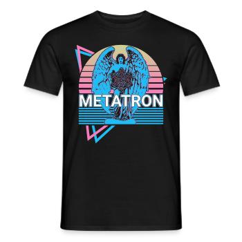 Métatron Archange Rétro - T-shirt homme - noir - Devant - AI Model Male 178 light (178cm)