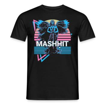 Mashḥit Ange destructeur rétro - T-shirt homme - noir - Devant - AI Model Male 178 light (178cm)