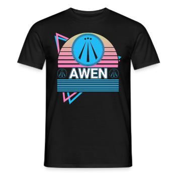 Awen Druid Paganism Celtic Wiccan Retro - Men's T-Shirt - black - Front - AI Model Male 178 light (178cm)