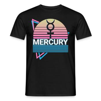 Mercure Alchimie Symbole Rétro - T-shirt homme - noir - Devant - AI Model Male 178 light (178cm)
