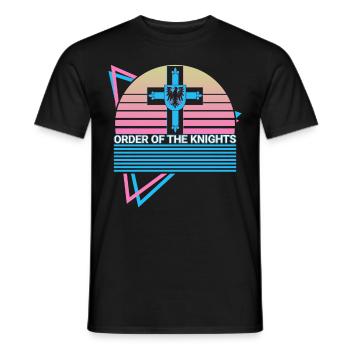 Order of the Knights Retro - Men's T-Shirt - black - Front - AI Model Male 178 light (178cm)