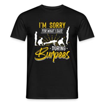 Burpees - Men's T-Shirt - black - Front - AI Model Male 178 light (178cm)