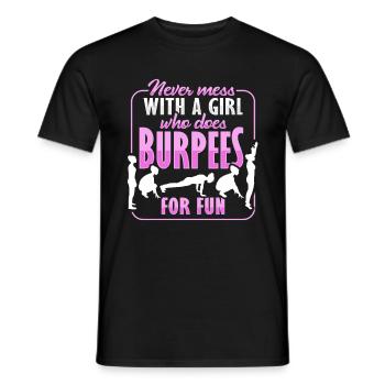 Burpees Girl Design pour femme aérobique - T-shirt homme - noir - Devant - AI Model Male 178 light (178cm)