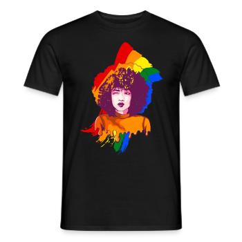 Afro Girl Gay Pride Schwarze Geschichte Melanin Bl - Männer T-Shirt - Schwarz - Vorne - AI Model Male 178 light (178cm)