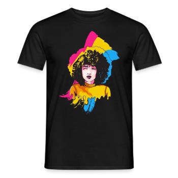 Afro Girl Pansexual Flag Black History M - Men's T-Shirt - black - Front - AI Model Male 178 light (178cm)